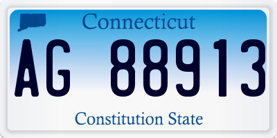 CT license plate AG88913