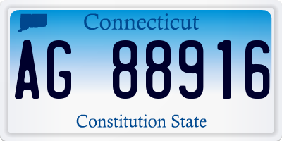 CT license plate AG88916
