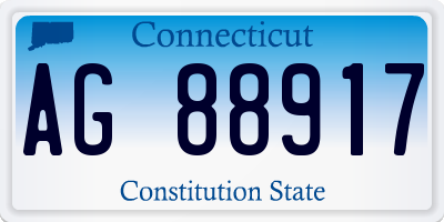 CT license plate AG88917