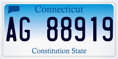 CT license plate AG88919