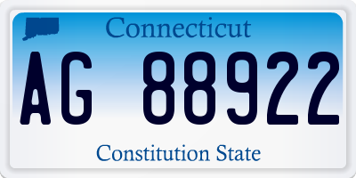 CT license plate AG88922