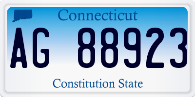 CT license plate AG88923