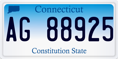 CT license plate AG88925