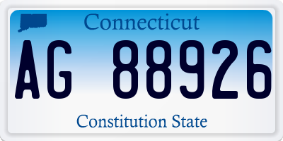 CT license plate AG88926