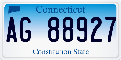 CT license plate AG88927