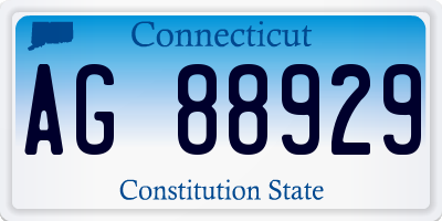 CT license plate AG88929