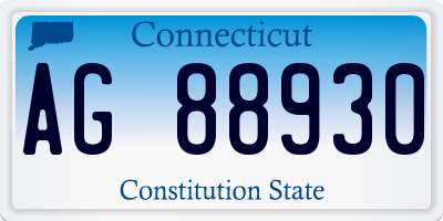 CT license plate AG88930