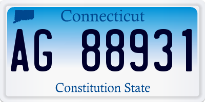 CT license plate AG88931