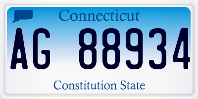 CT license plate AG88934