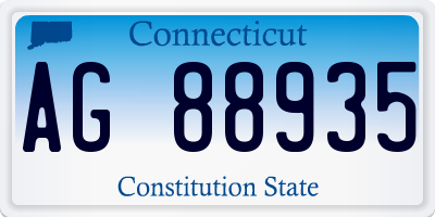 CT license plate AG88935
