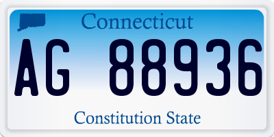 CT license plate AG88936