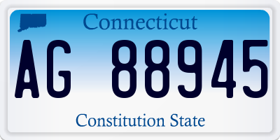 CT license plate AG88945