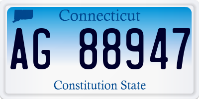 CT license plate AG88947