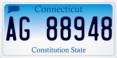 CT license plate AG88948