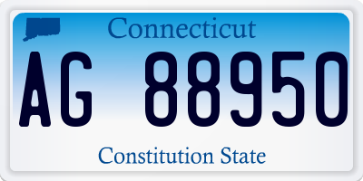 CT license plate AG88950