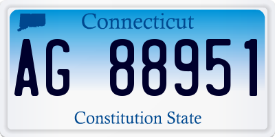 CT license plate AG88951