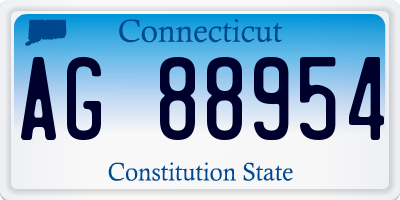 CT license plate AG88954
