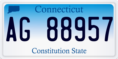 CT license plate AG88957