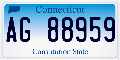 CT license plate AG88959