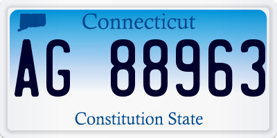 CT license plate AG88963