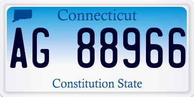 CT license plate AG88966