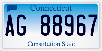 CT license plate AG88967