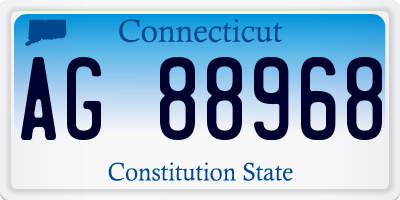 CT license plate AG88968