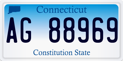 CT license plate AG88969