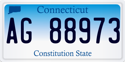 CT license plate AG88973