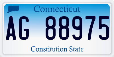 CT license plate AG88975