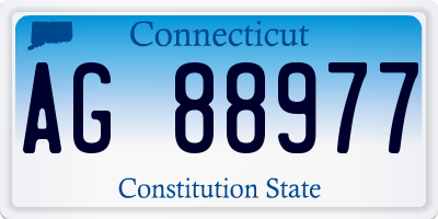 CT license plate AG88977