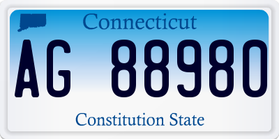 CT license plate AG88980