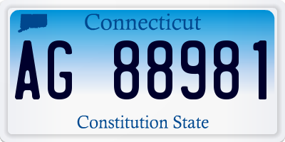 CT license plate AG88981