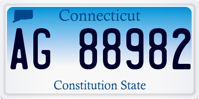 CT license plate AG88982