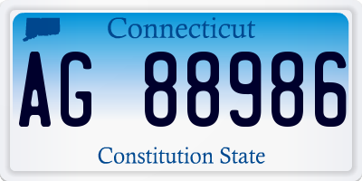 CT license plate AG88986