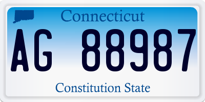 CT license plate AG88987