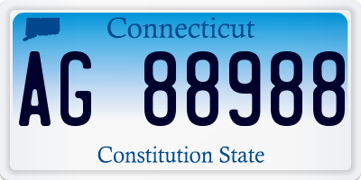 CT license plate AG88988