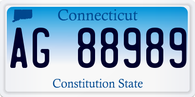 CT license plate AG88989