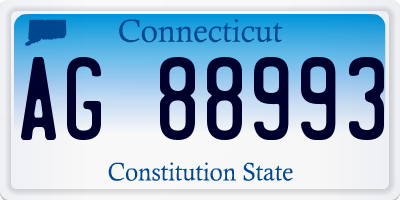 CT license plate AG88993