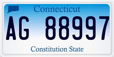 CT license plate AG88997