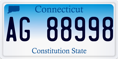 CT license plate AG88998