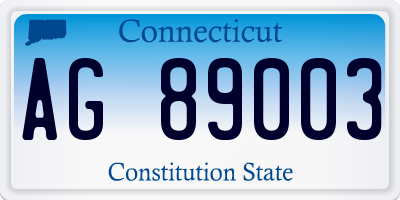 CT license plate AG89003