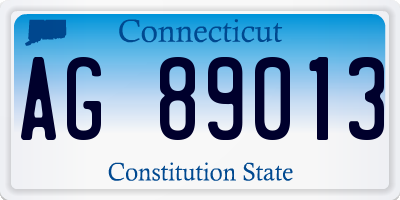 CT license plate AG89013