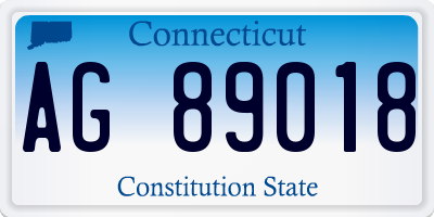 CT license plate AG89018