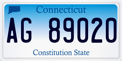CT license plate AG89020