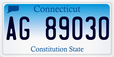 CT license plate AG89030