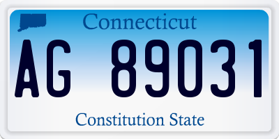 CT license plate AG89031