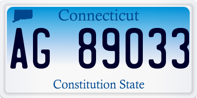 CT license plate AG89033