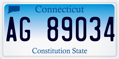 CT license plate AG89034