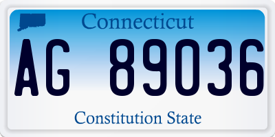 CT license plate AG89036